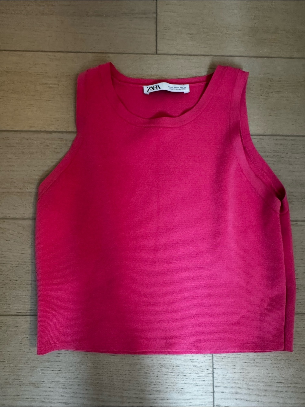 Zara Kids Bright Pink Knit Tank Top